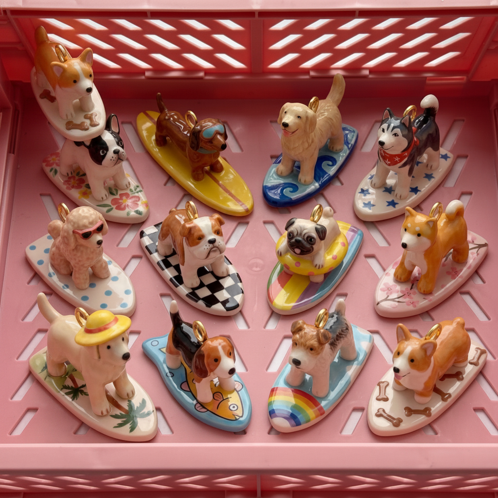 Corgi Charm - Pink Crate Display