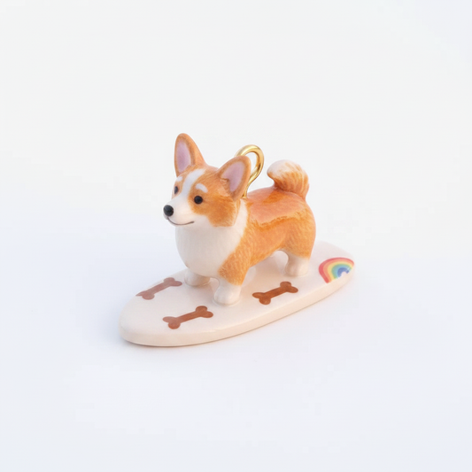 Corgi Charm - Realistic White Background