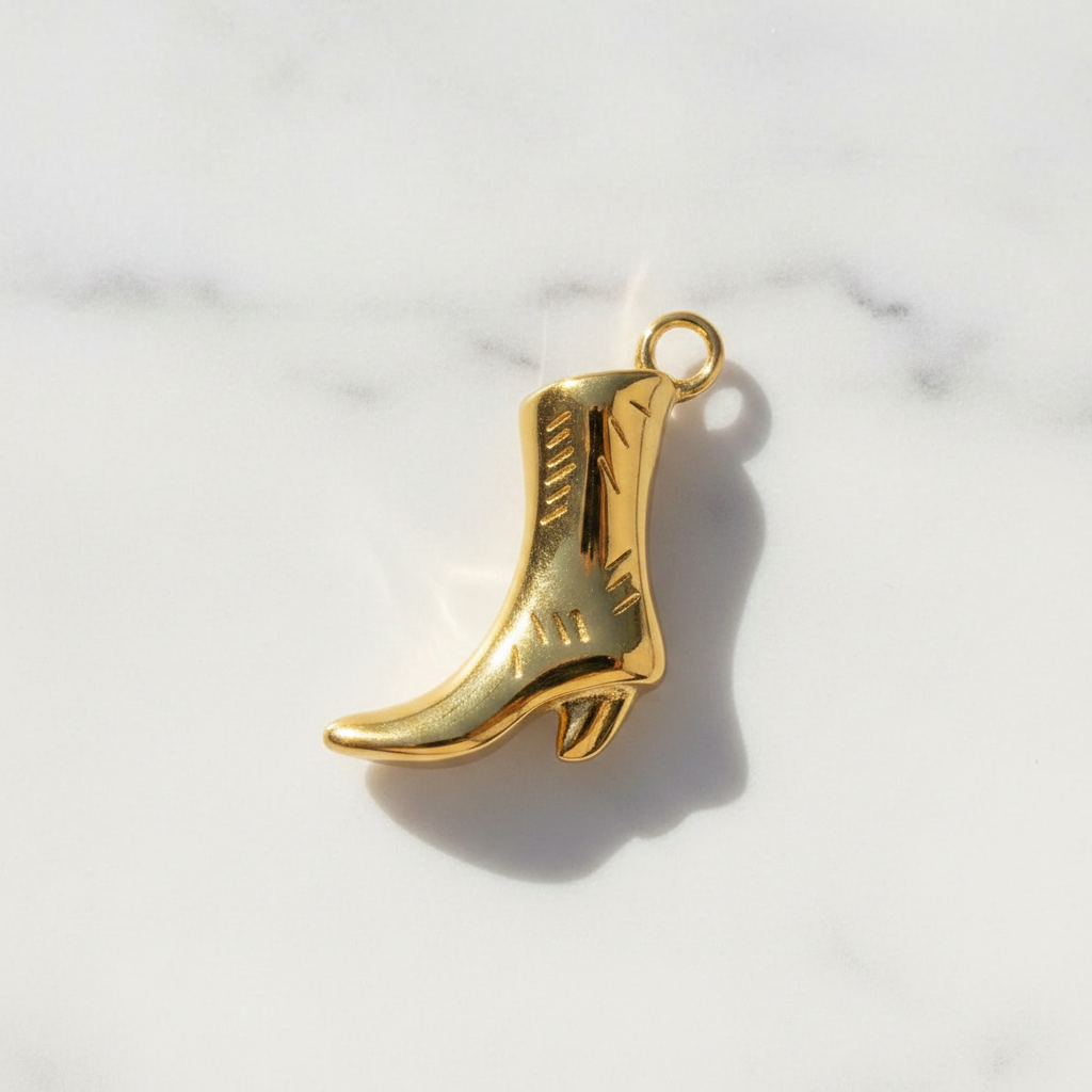Cowboy Boot Charm - Marble Flat Lay