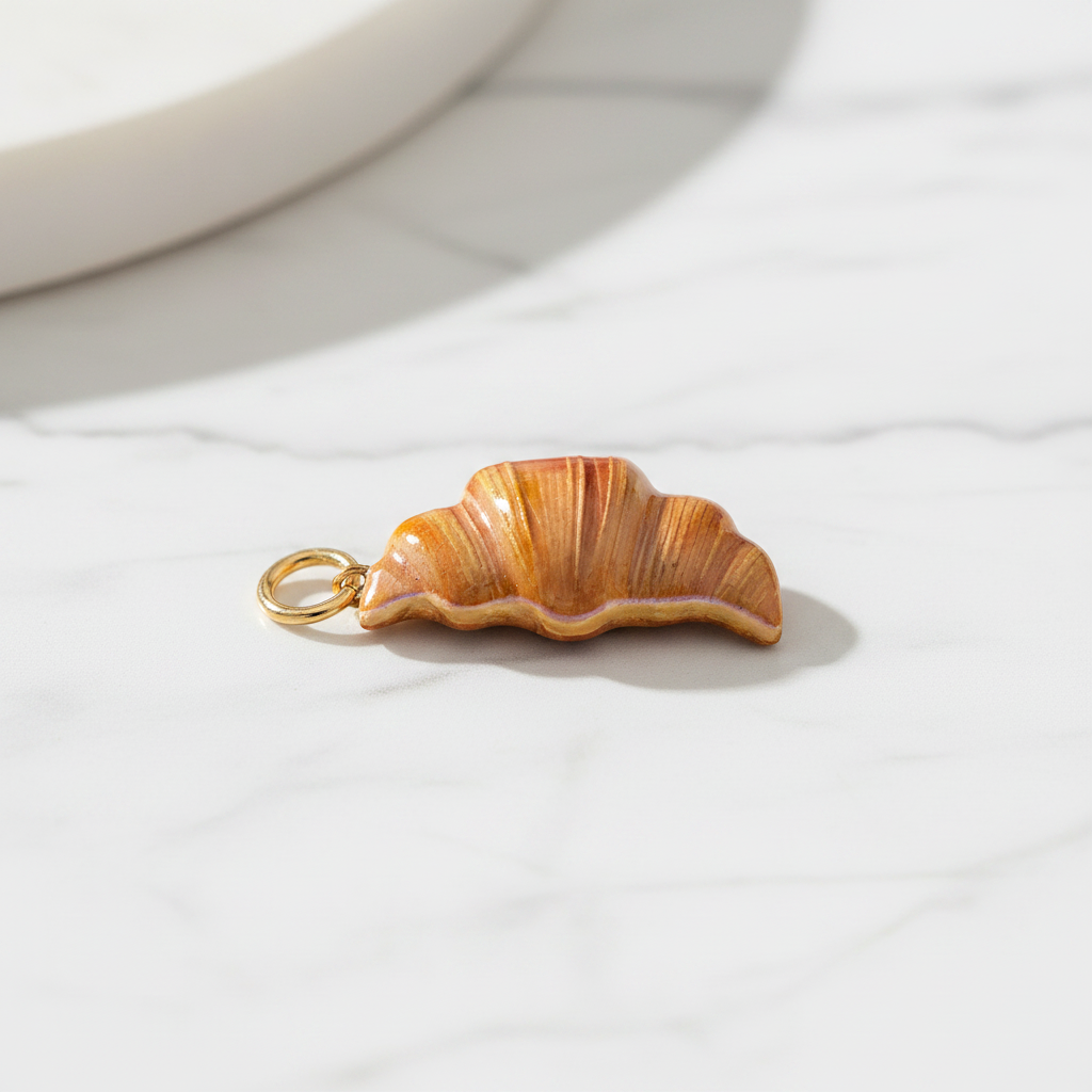 Croissant Charm - Marble