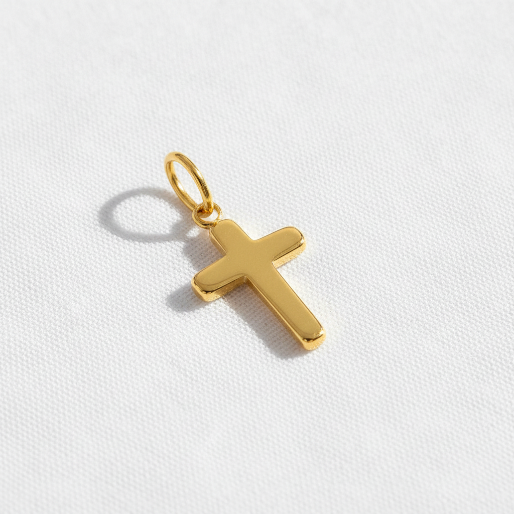 Cross Charm - Linen Flat Lay