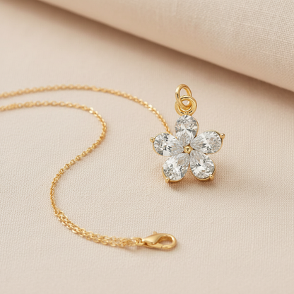 Crystal Flower Charm - Flat Lay