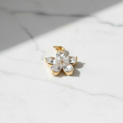 Crystal Flower Charm - Marble