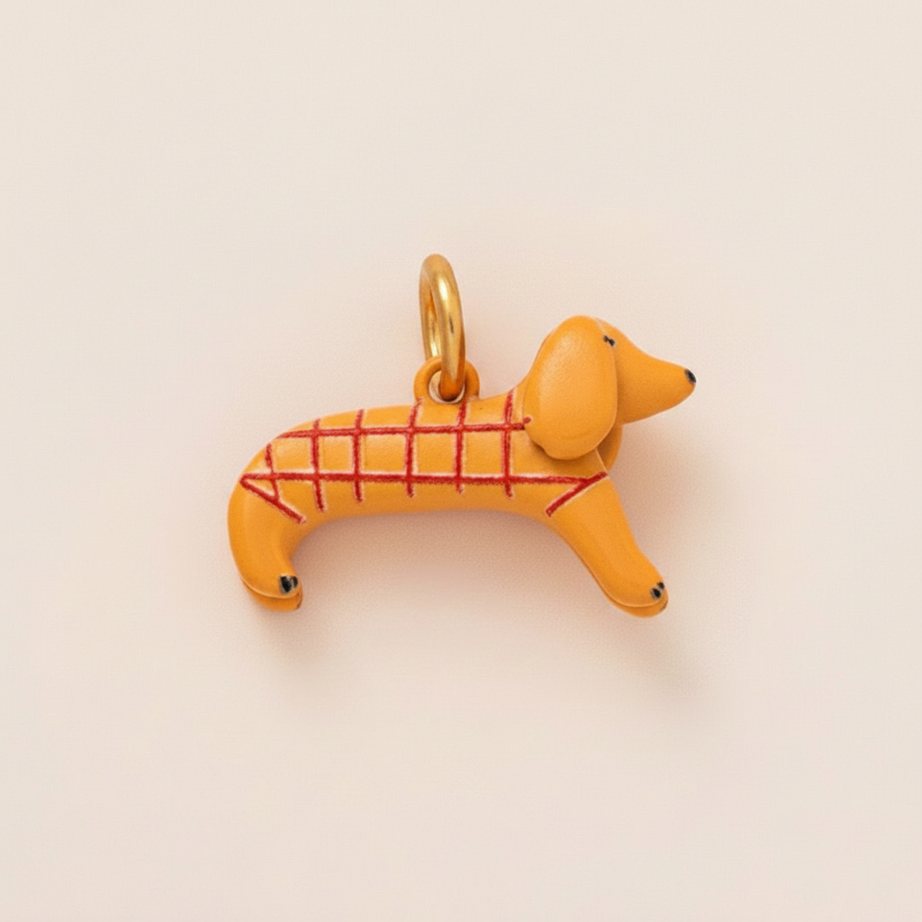 Dachshund Charm 1 - Beige Background