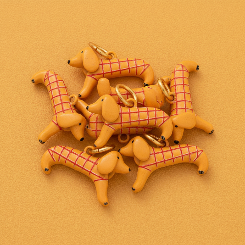 Dachshund Charm 7 - Mustard Group