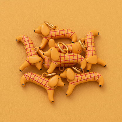 Dachshund Charm 7 - Mustard Group