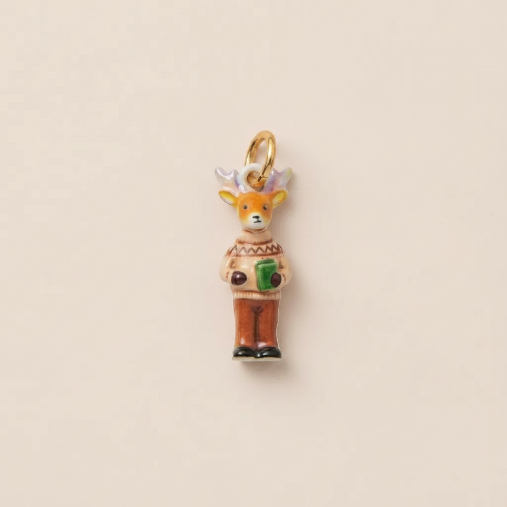 Deer Charm 1 - Beige Background