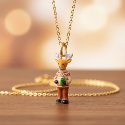 Deer Charm 3 - Gold Chain