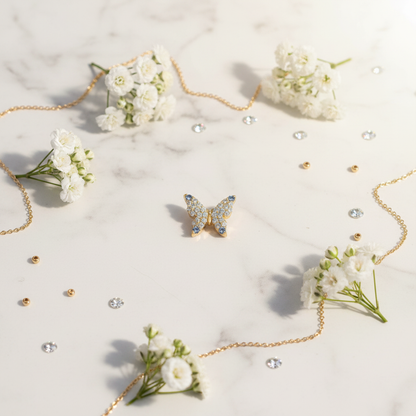 Diamond Butterfly Marble Flatlay