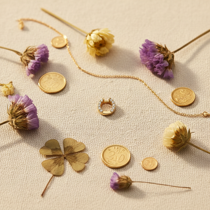 Diamond Horseshoe Lucky Flatlay