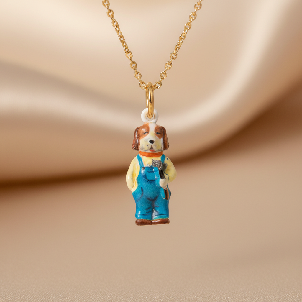 Dog Charm - Gold Chain