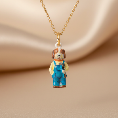 Dog Charm - Gold Chain