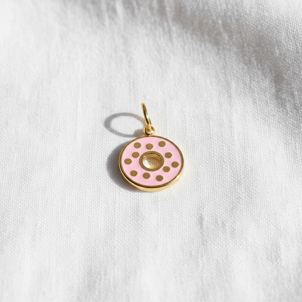 Donut Charm - Linen Flat Lay