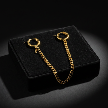 Earring on velvet tray