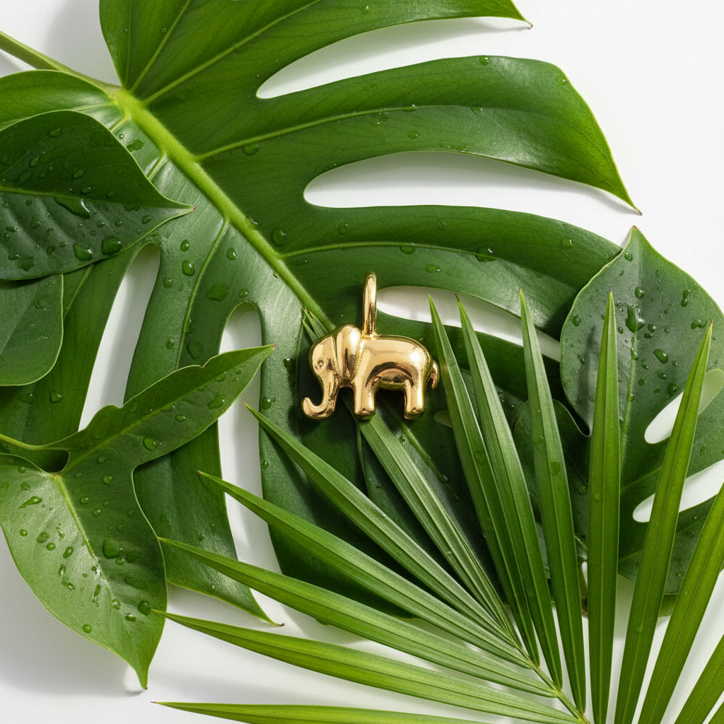 Elephant Charm - Tropical Leaves