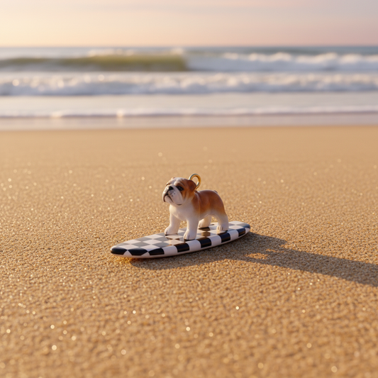 English Bulldog Charm - Beach Scene