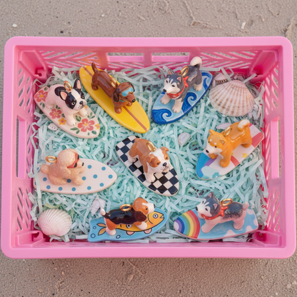 English Bulldog Charm - Pink Crate Display