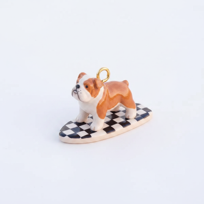 English Bulldog Charm - White Background