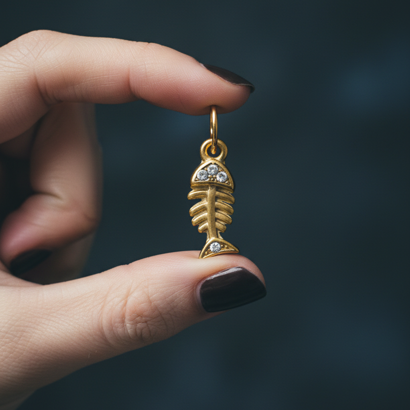 Fishbone Charm - Hand Hold