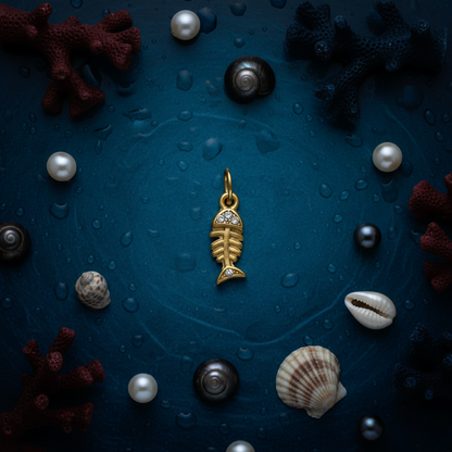 Fishbone Charm - Ocean Flatlay