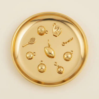 Football Charm - Gold Jewelry Tray