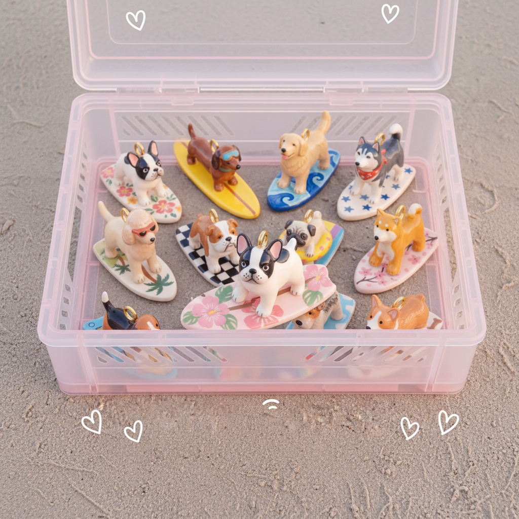 French Bulldog Charm - Pink Crate Display