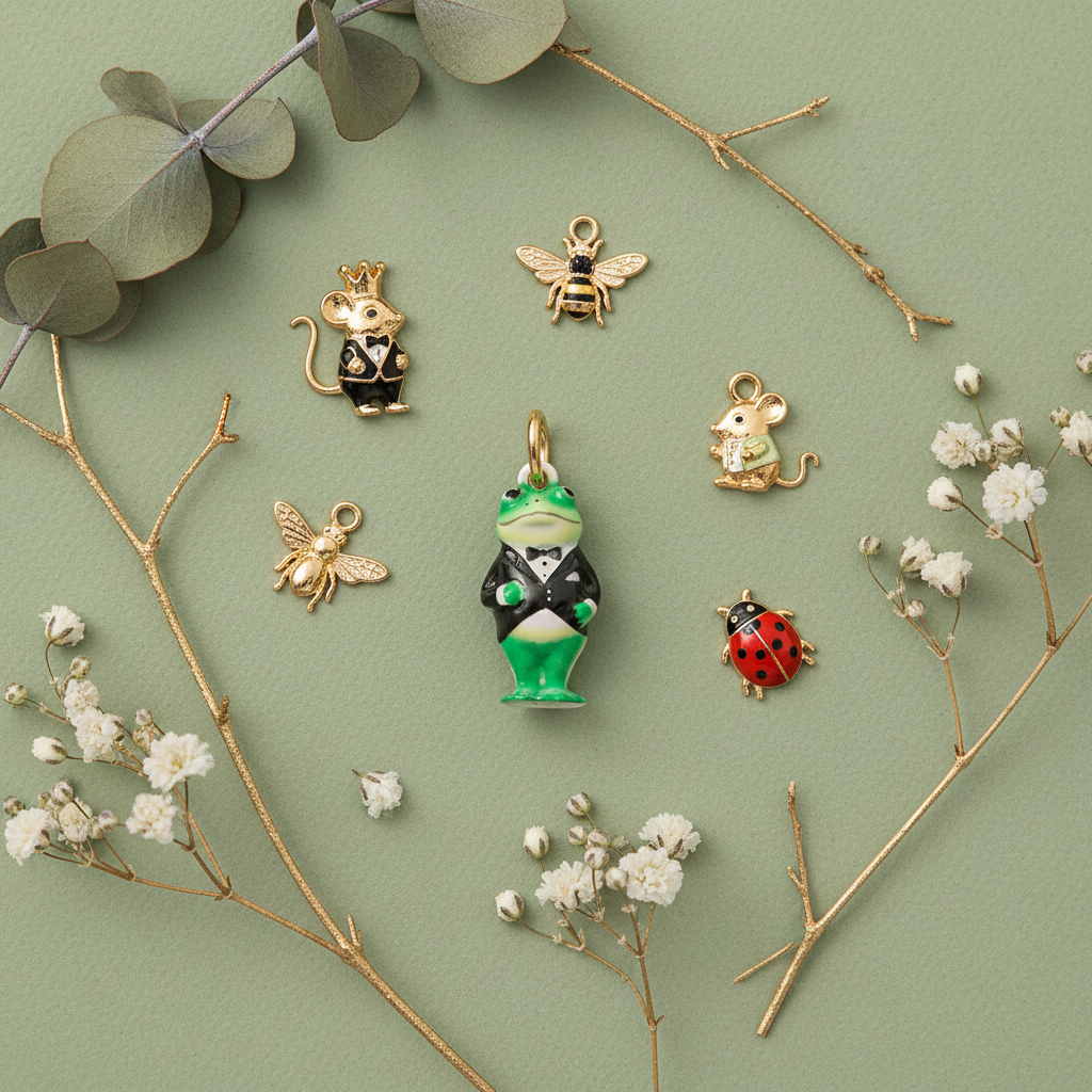 Frog Charm 7 - Sage Green Group