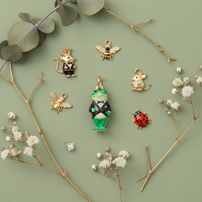 Frog Charm 7 - Sage Green Group