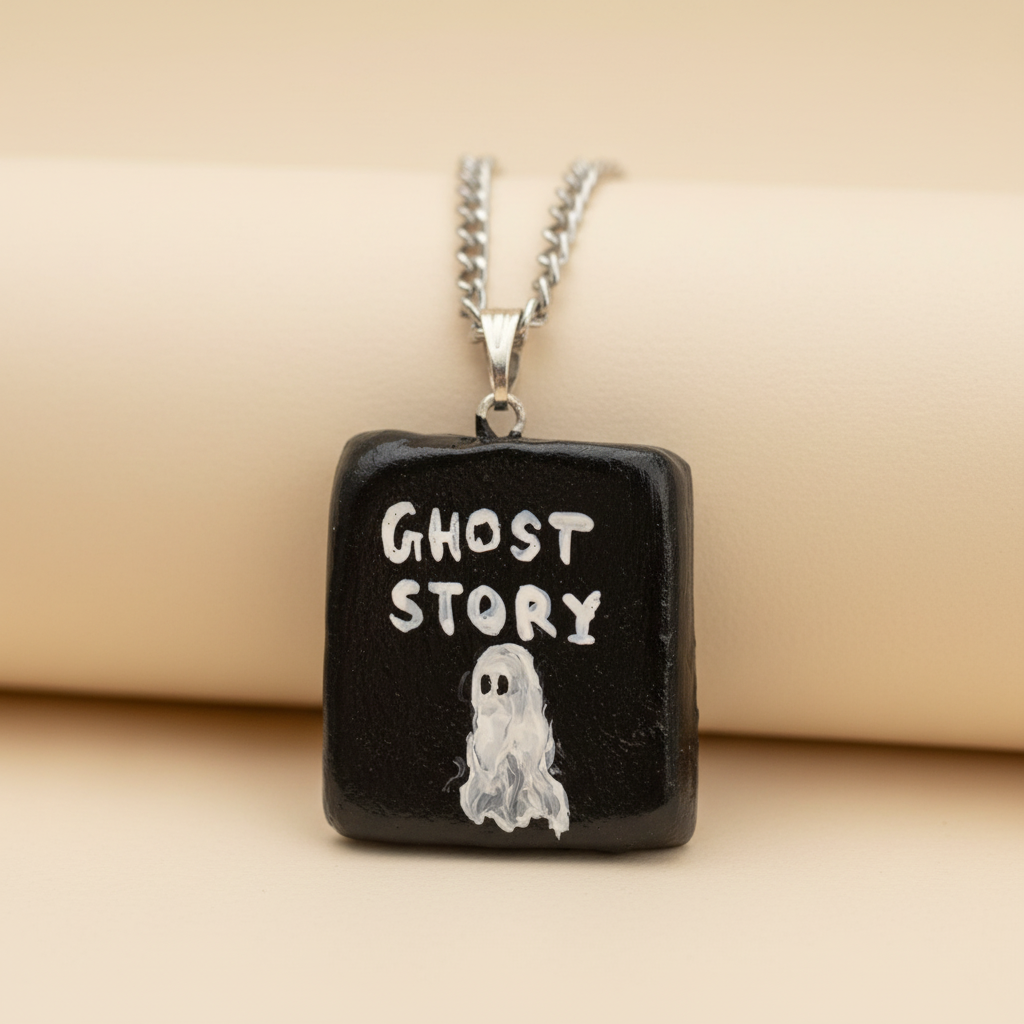Ghost Story Pendant - Beige Background