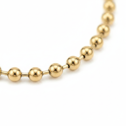 Gold Ball Chain Necklace - Macro Detail