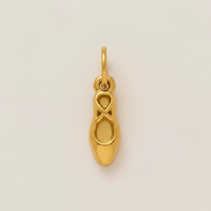 Gold Ballet Shoe Charm Flat Lay