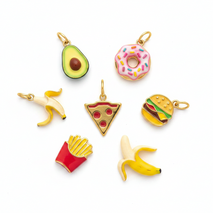 Gold Pizza Charm - Collection Flatlay