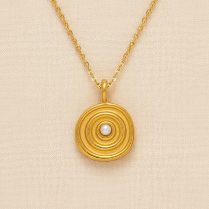 Gold Spiral Pearl Pendant 4