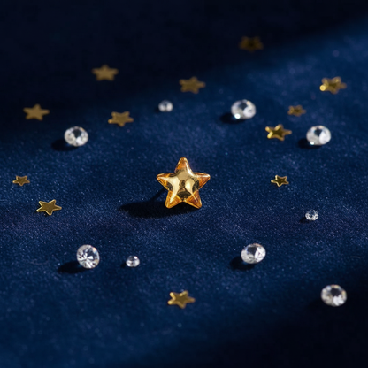 Gold Star Charm Celestial Flatlay