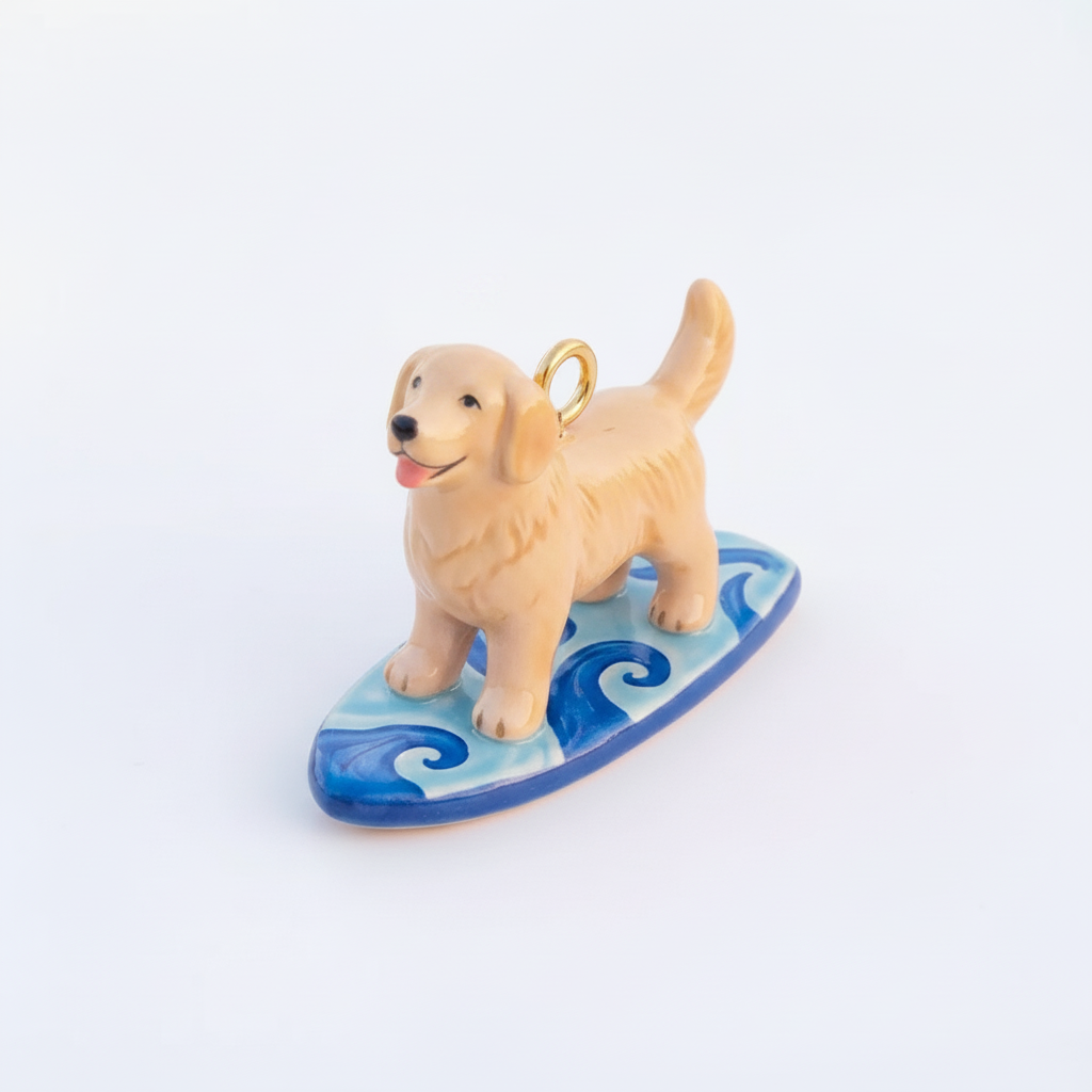 Golden Retriever Charm - Clean White Background