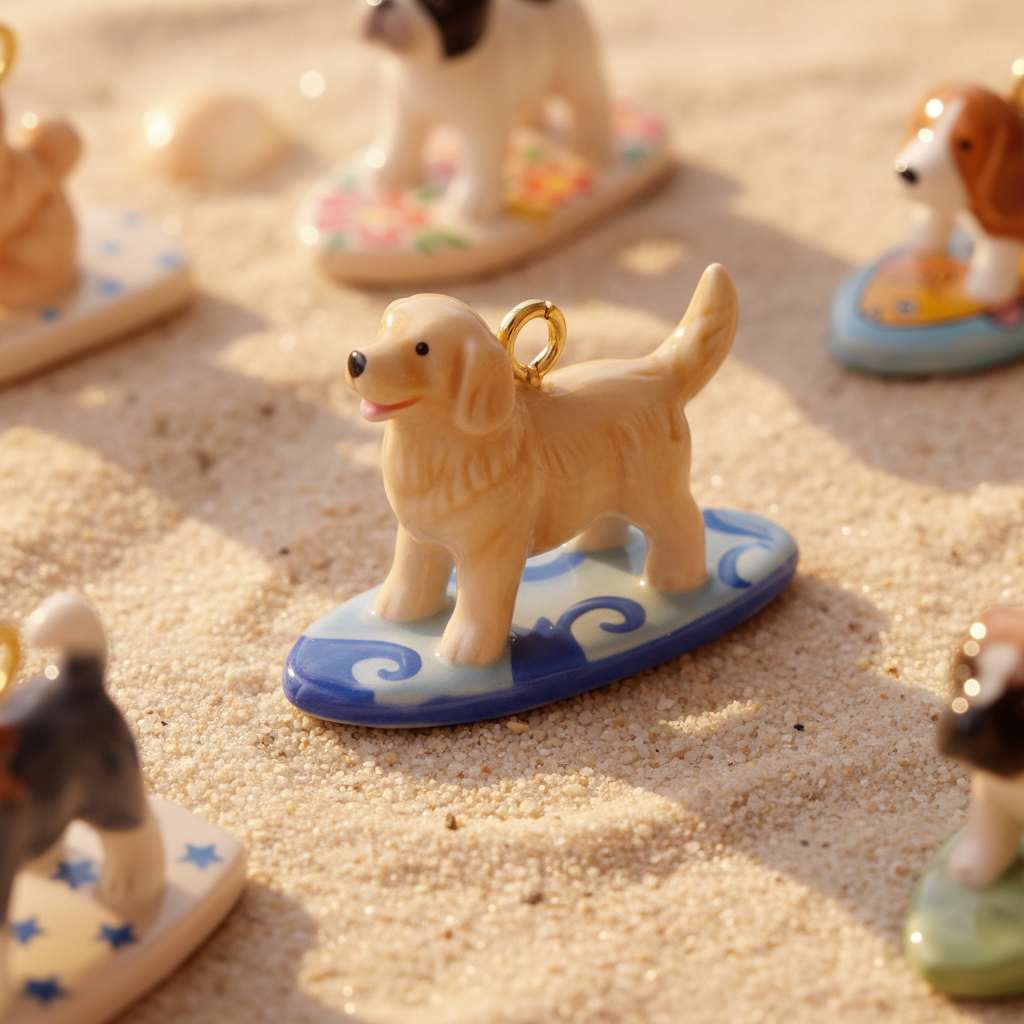 Golden Retriever Charm - Wooden Board Display