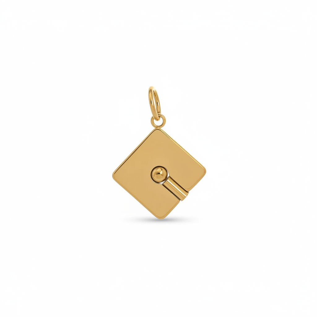 Graduation Cap Charm - Angle View