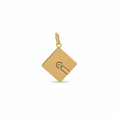 Graduation Cap Charm - Angle View