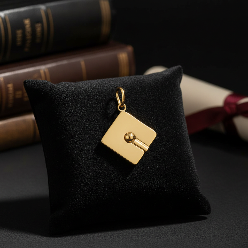 Graduation Cap Charm - Dark Velvet