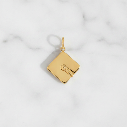 Graduation Cap Charm - Marble Flat Lay