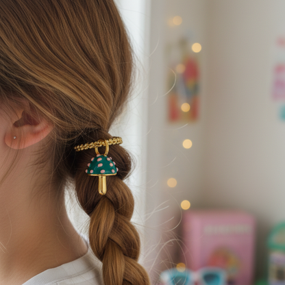 Green Mushroom Charm - Hair Ring Lifestyle