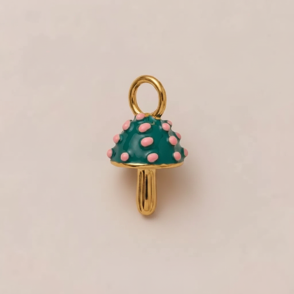 Green Mushroom Charm - Macro Detail