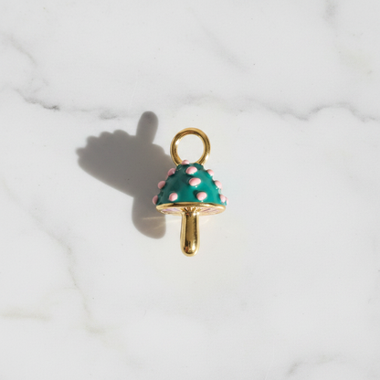 Green Mushroom Charm - Marble Flat Lay