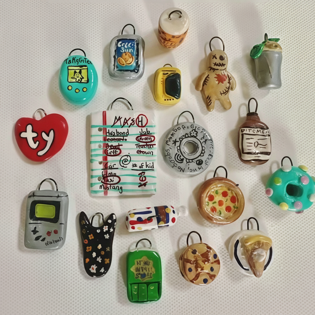 Handmade clay charms collection