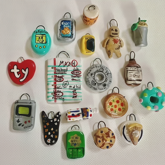 Handmade clay charms collection