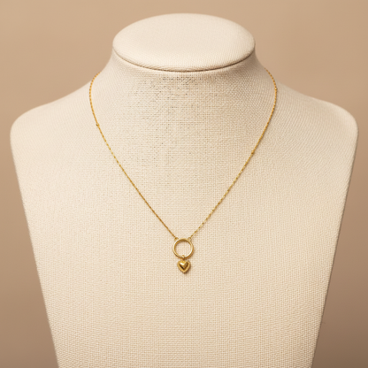 Heart Charm Necklace on Bust