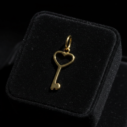 Heart Key Charm - Dark Velvet