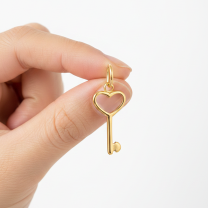 Heart Key Charm - Hand Hold