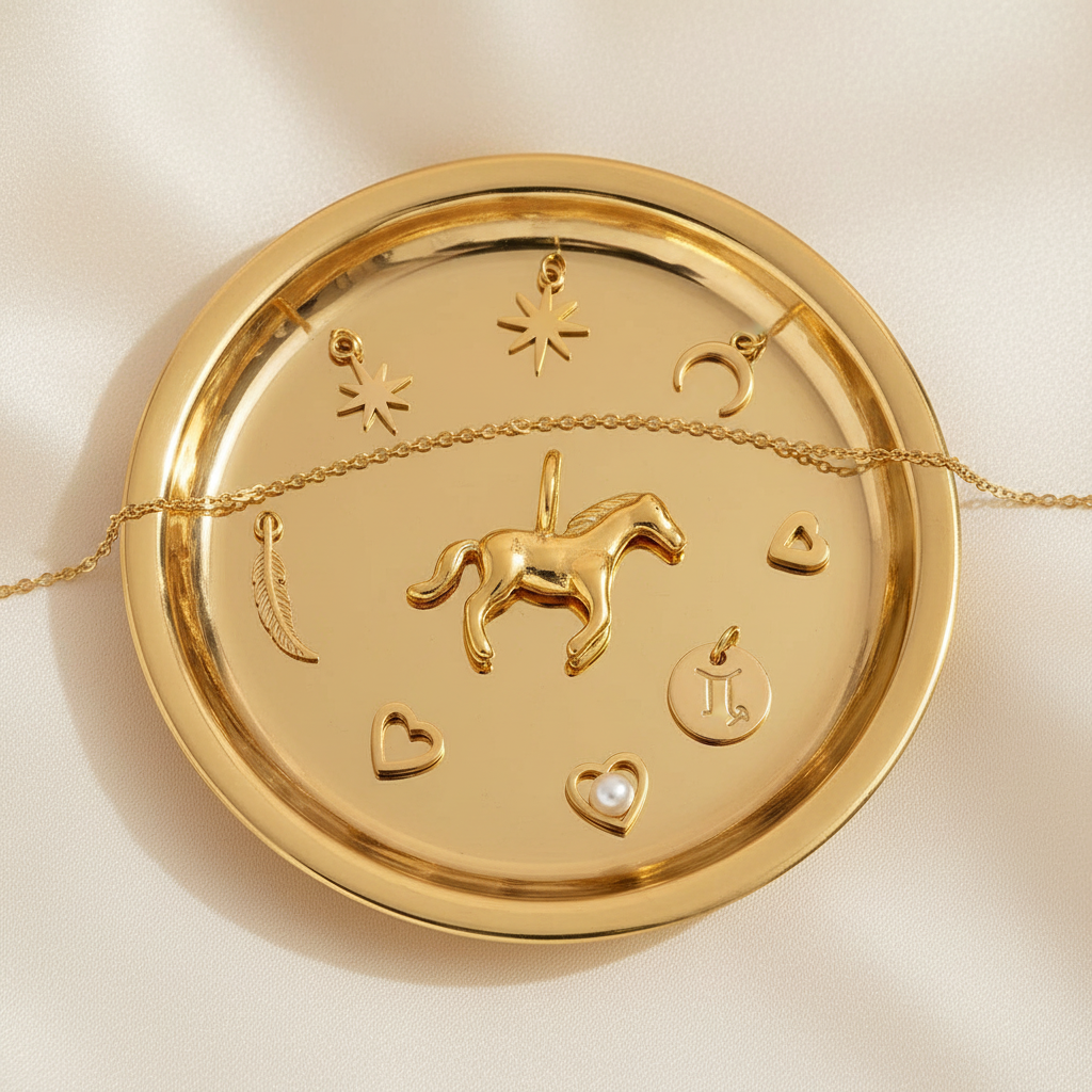 Horse Charm - Gold Jewelry Tray