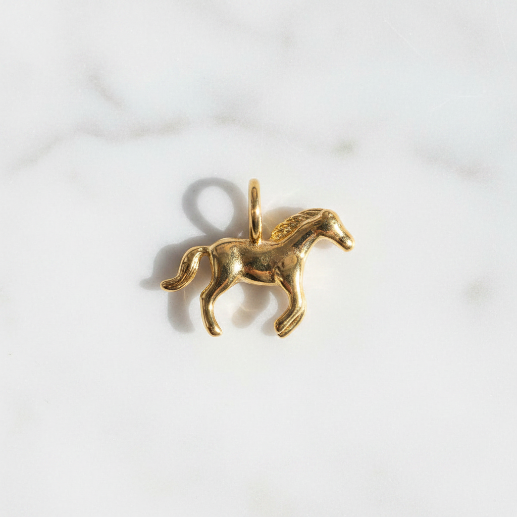 Horse Charm - Marble Flat Lay